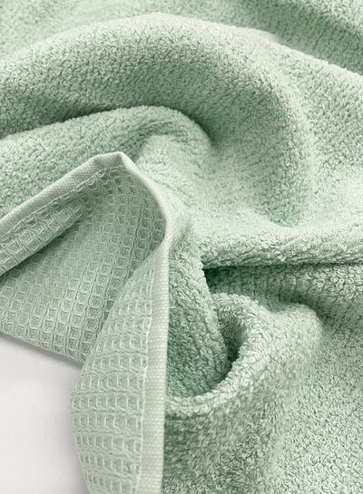 mint - waffle cotton with terry cloth