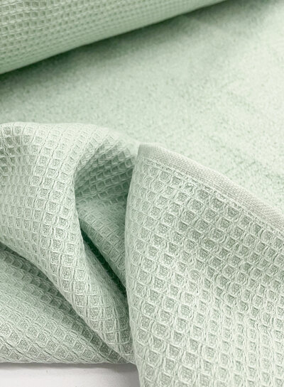 mint - waffle cotton with terry cloth