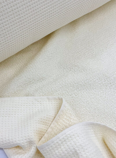 cream - waffle cotton with terry cloth