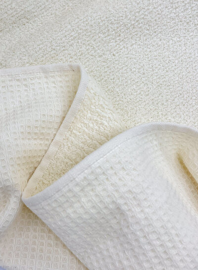 cream - waffle cotton with terry cloth