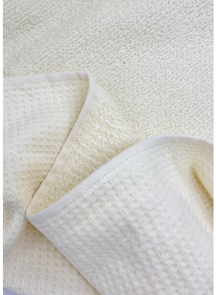 cream - waffle cotton with terry cloth