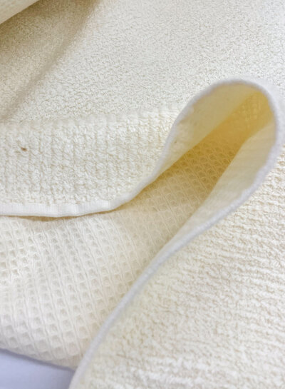 cream - waffle cotton with terry cloth