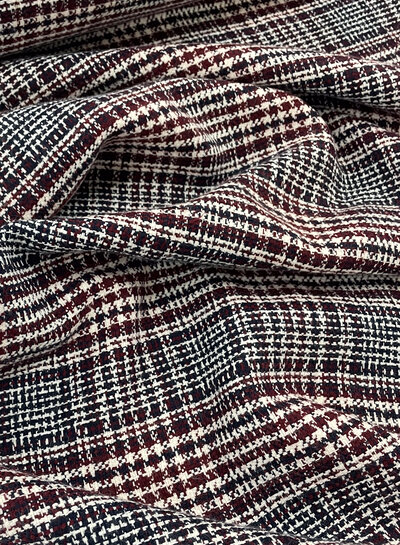 deadstock bordeaux navy - jacquard coat fabric