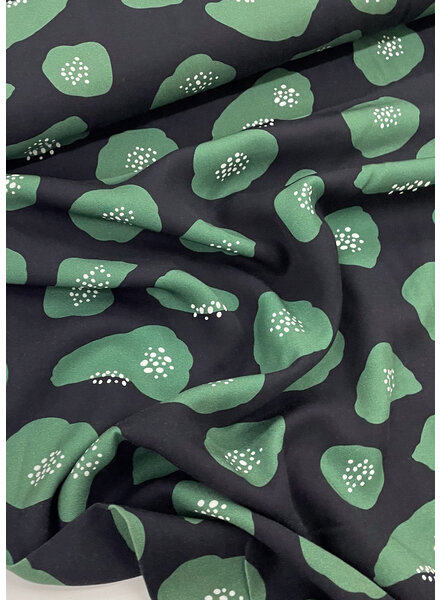 Swafing Black Blossom - geweven viscose twill