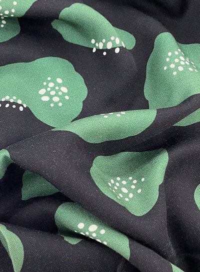 Swafing Black Blossom - geweven viscose twill