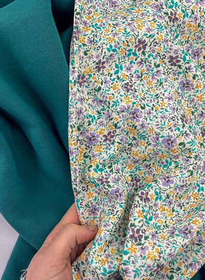 Madeline petrol green - thick jogging, softly roughened on the inside