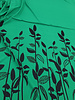 M. groen planten - soepelvallende stof met border