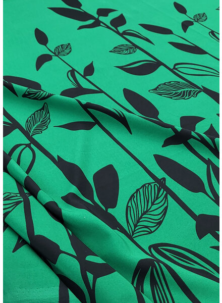 M. green plants - flowing fabric with border