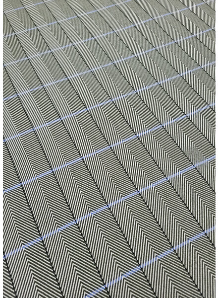 A la Ville Herringbone - green with light blue accent - woven fabric for coats, blazers or skirts