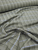 A la Ville Herringbone - green with light blue accent - woven fabric for coats, blazers or skirts