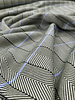 A la Ville Herringbone - groen met lichtblauw accent - geweven stof voor mantels, blazers of rokjes