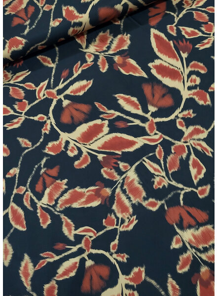 M. black and camel colored flowers - beautiful supple fabric