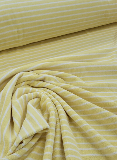 M. striped yellow - sponge - stretchy terry cloth