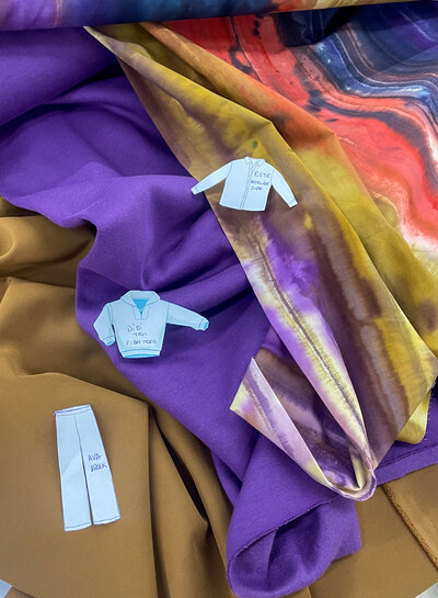 M. color explosion purple and petrol - smooth batik cotton