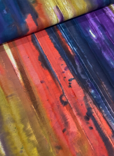 M. color explosion purple and petrol - smooth batik cotton