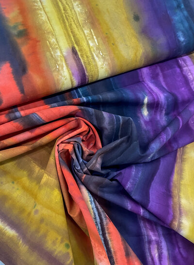 M. color explosion purple and petrol - smooth batik cotton