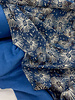 M. marineblauw met bloemen - prachtige batik katoen