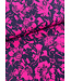 Madeline marineblauw en fuchsia bloemen- zachte viscose twill