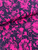 Madeline marineblauw en fuchsia bloemen- zachte viscose twill