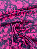 M. marineblauw en fuchsia bloemen- zachte viscose twill