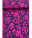 Madeline marineblauw en fuchsia bloemen- zachte viscose twill