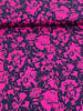 Madeline marineblauw en fuchsia bloemen- zachte viscose twill