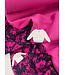 Madeline marineblauw en fuchsia bloemen- zachte viscose twill