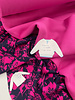 Madeline navy blue and fuchsia flowers - soft viscose twill