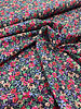 M. navy blue with purple and pink flowers - cotton