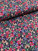 M. navy blue with purple and pink flowers - cotton
