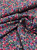 M. navy blue with purple and pink flowers - cotton