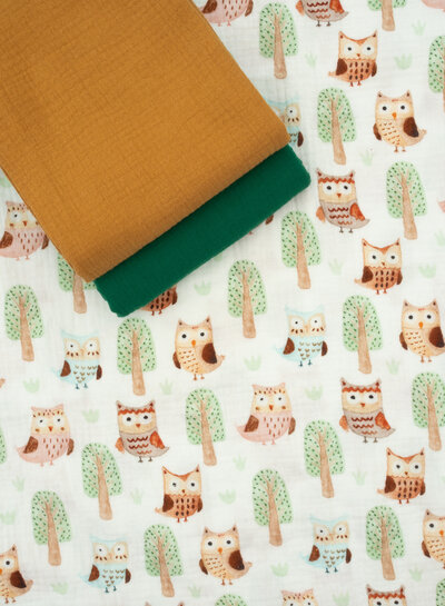 Madeline owls - tetra / double gauze