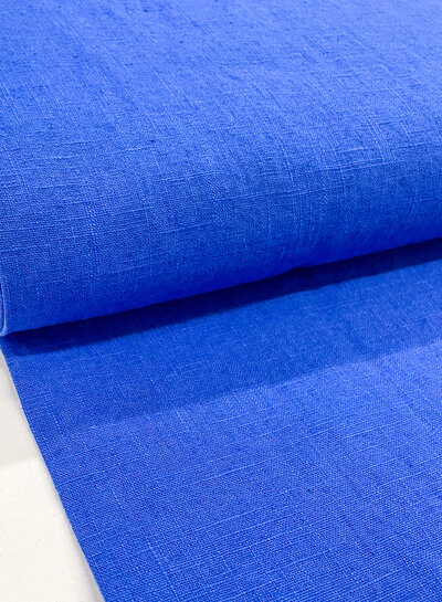 M. 100% washed linen - cobalt blue