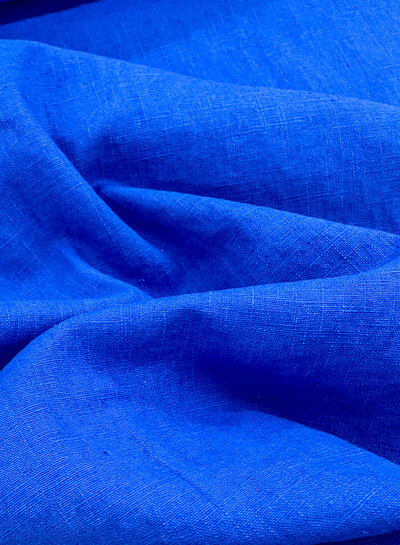 M. 100% washed linen - cobalt blue