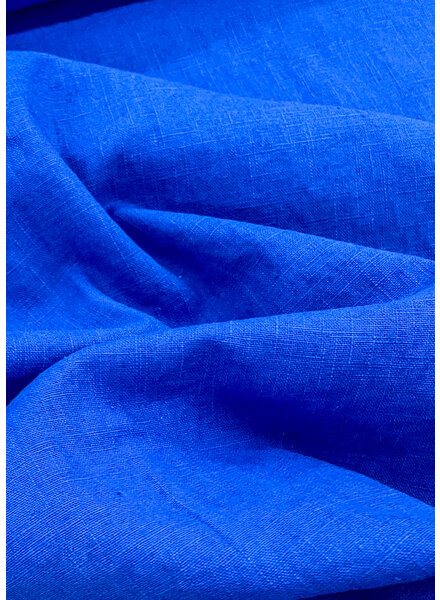 M. 100% washed linen - cobalt blue