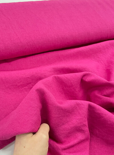 M. 100% washed linen fuchsia