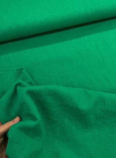 M. 100% washed linen bright green