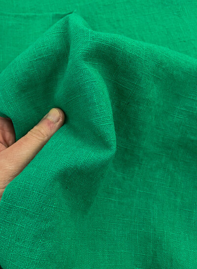 M. 100% washed linen bright green