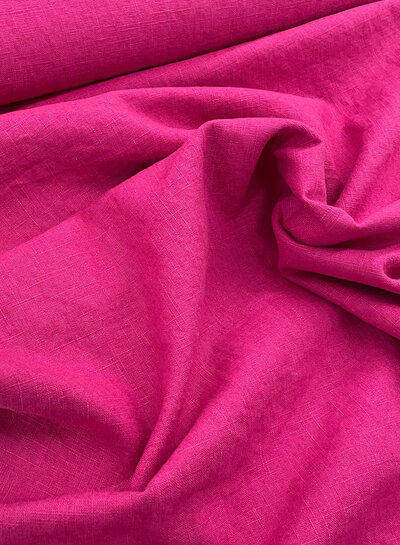 Madeline 100% washed linen fuchsia