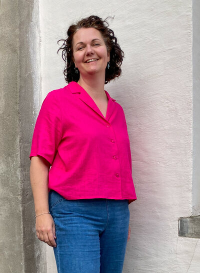 Madeline 100% washed linnen fuchsia