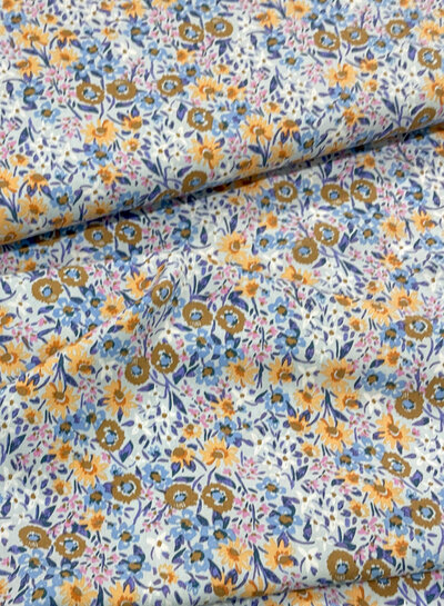 M. sky blue flower field - woven viscose