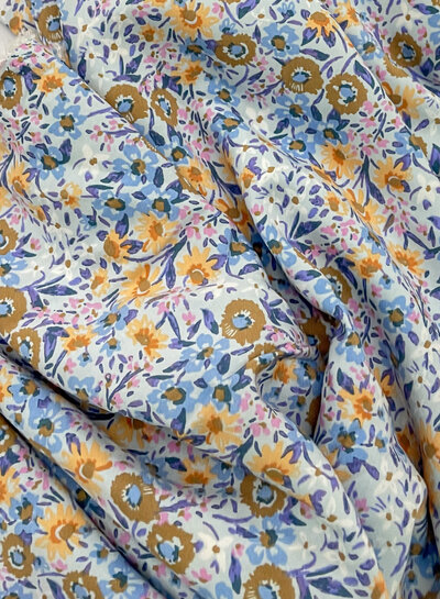 M. sky blue flower field - woven viscose