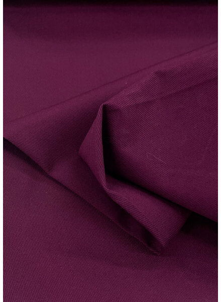 M. cardinal purple eggplant - beautiful stretch cotton with twill weave