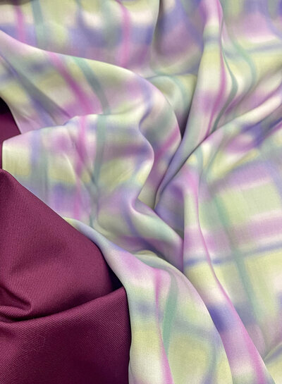 M. cardinal purple eggplant - beautiful stretch cotton with twill weave