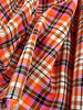 Madeline orange and fuchsia checks - softly woven double gauze cotton