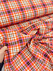 M. orange and fuchsia checks - softly woven double gauze cotton