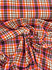 Madeline orange and fuchsia checks - softly woven double gauze cotton