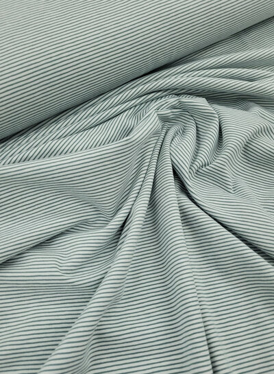 Madeline mint green - fine stripes jersey
