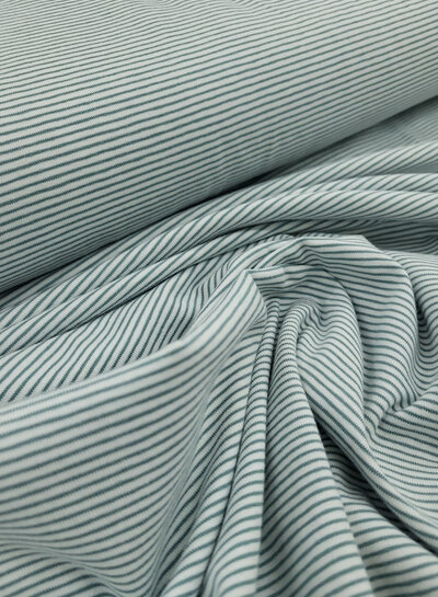 Madeline mint green - fine stripes jersey