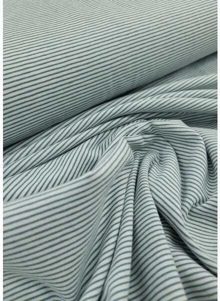 Madeline mint green - fine stripes jersey